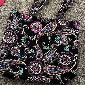 Vera Bradley Floral Paisley Tote Bag - Black Multicolor